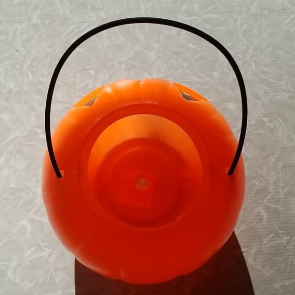 Vintage Halloween Pail Sticker Faced Pumpkin Candy Pail Come Play Products - Picture 3 of 4